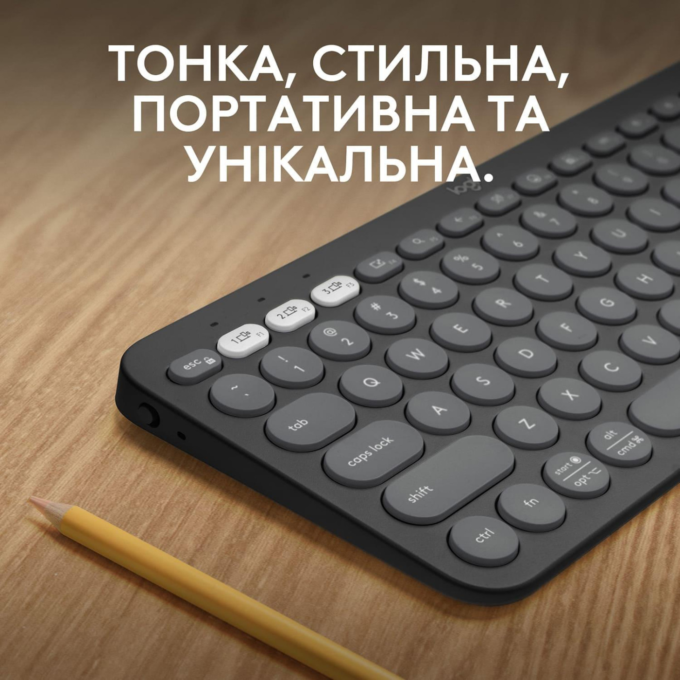 Клавіатура Logitech Pebble Keys 2 K380s Graphite (920-011851)