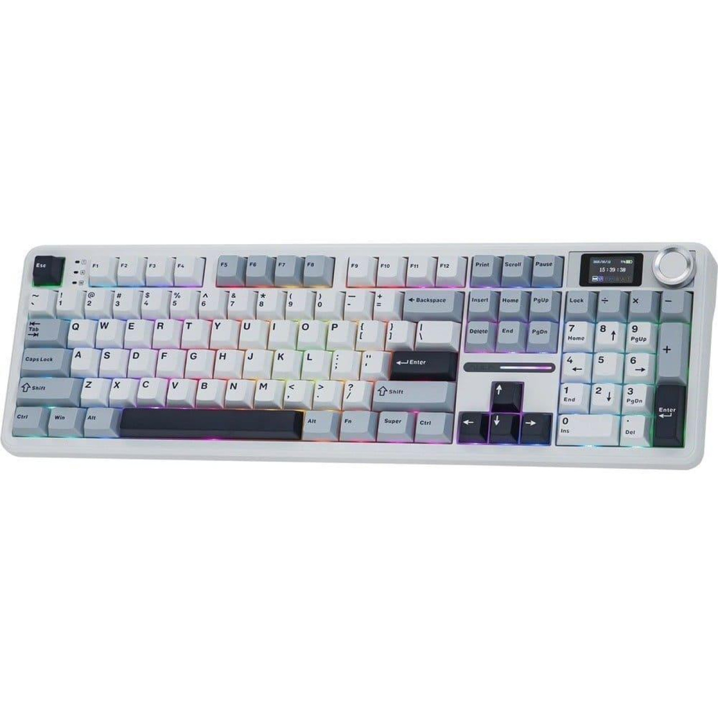 Клавіатура Aula F108 Pro Wireless Gasket Keyboard Reaper Switch 2.4G/BT EN/UA White (6978080501318)