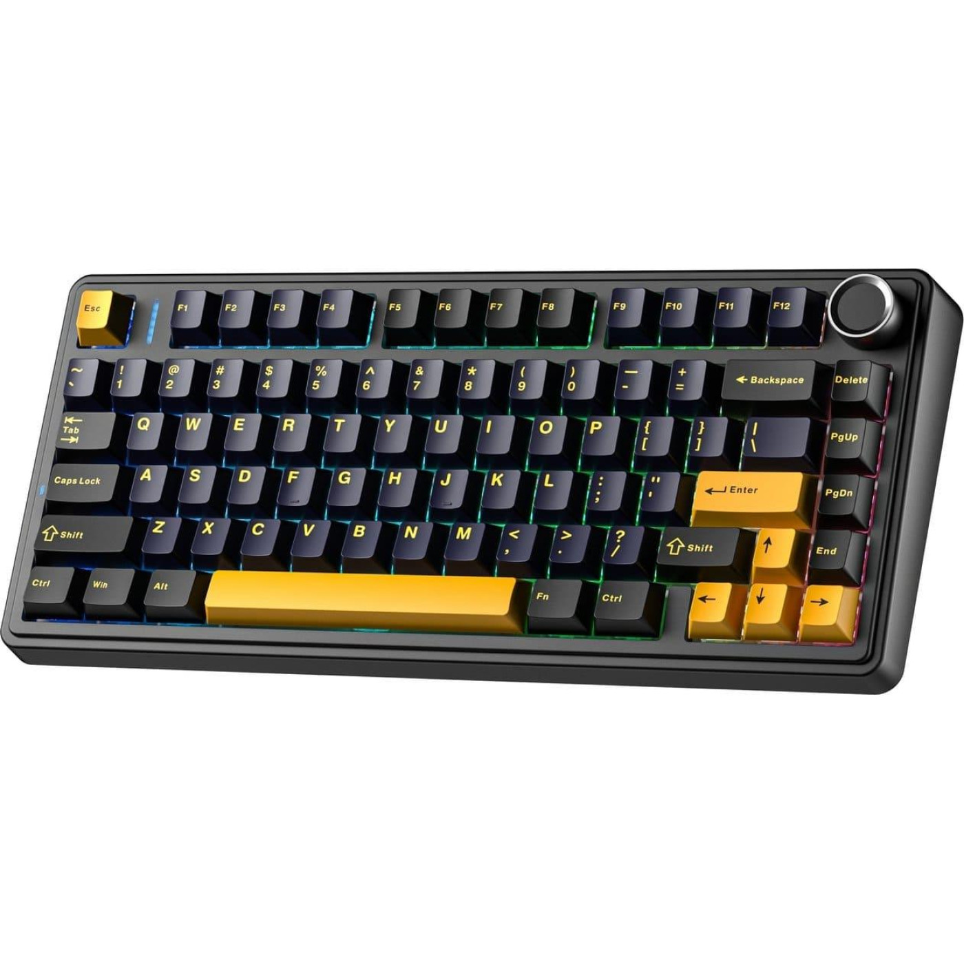 Клавіатура Aula F75 Wired Gasket Black Keycap Pink Switch EN/UA (6978080504890)