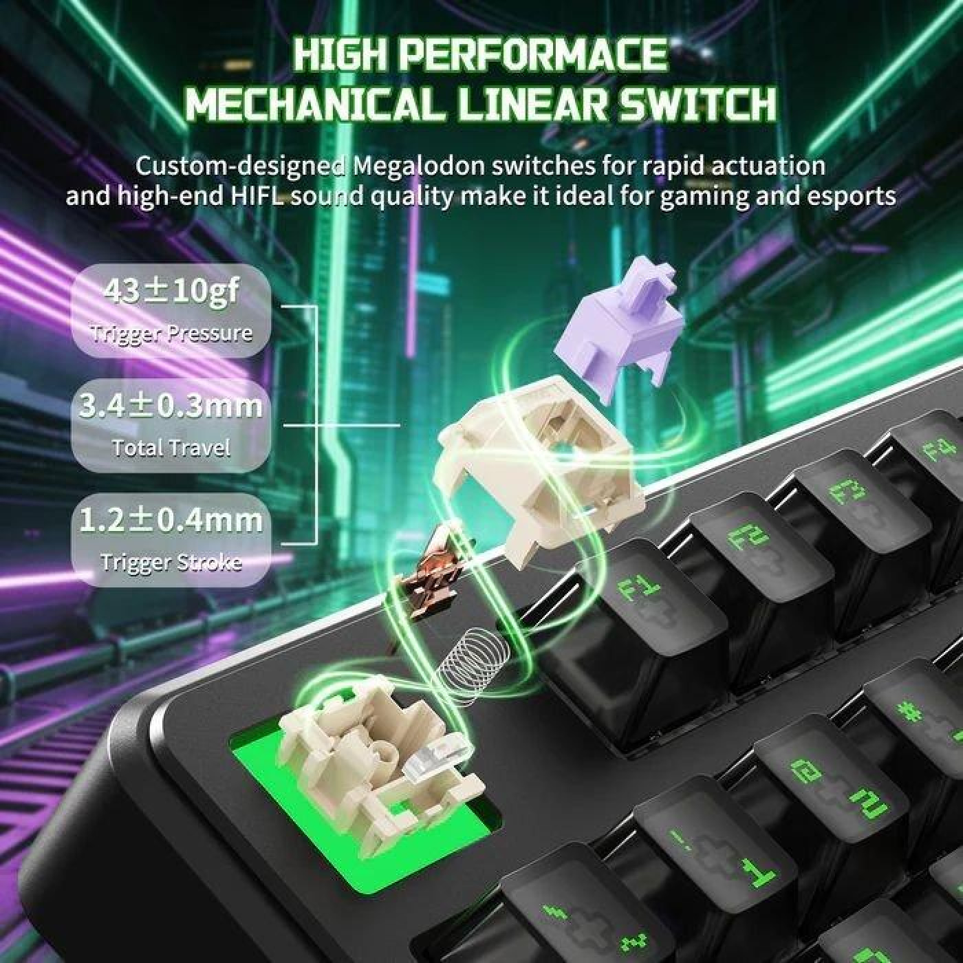 Клавіатура Attack Shark X87 Ultra RGB Meg Shark Switches Wireless (AS-6979033730229-SJ) Shadow Jade (G-000004500)