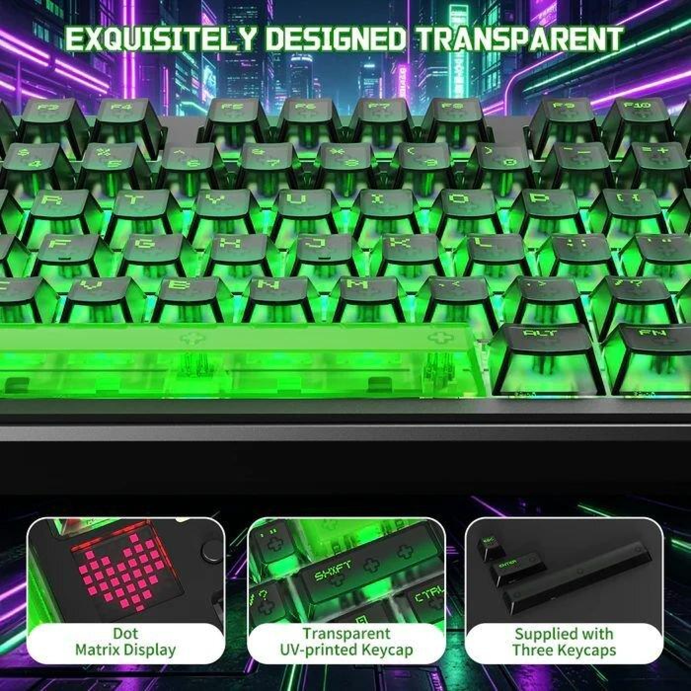 Клавіатура Attack Shark X87 Ultra RGB Meg Shark Switches Wireless (AS-6979033730229-SJ) Shadow Jade (G-000004500)
