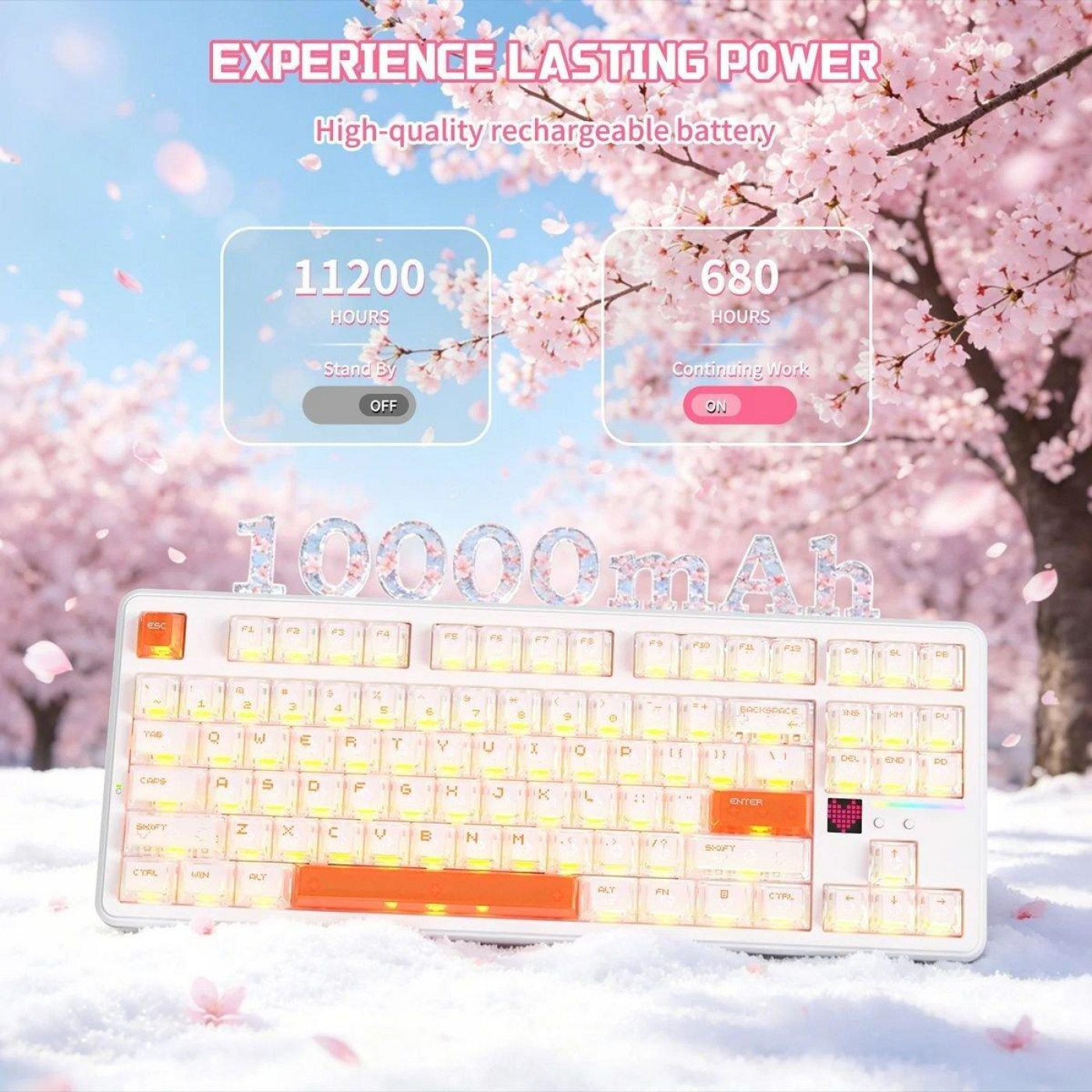 Клавіатура Attack Shark X87 Ultra RGB Meg Shark Switches Wireless (AS-6979033730236-IO) Iced Orange (G-000004501)