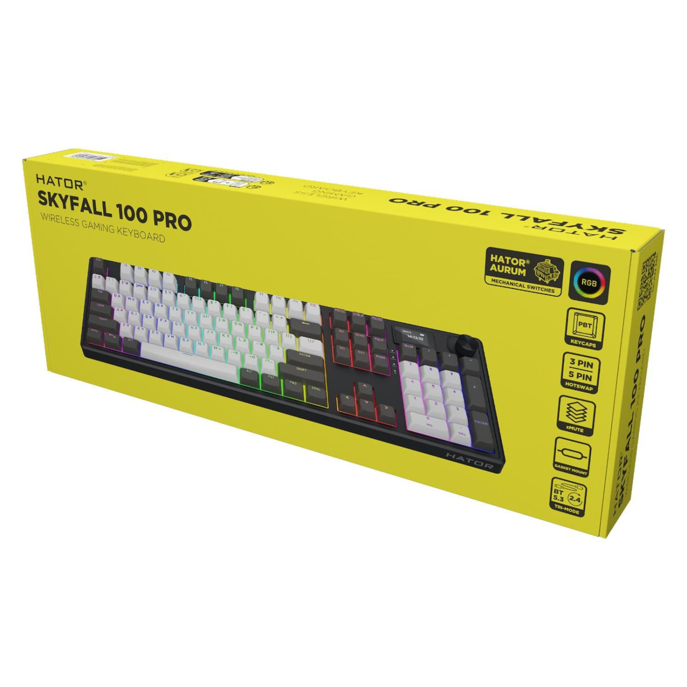 Клавиатура HATOR Skyfall 100 PRO Silent Switches Wireless Grey Black (HTK4100UA)