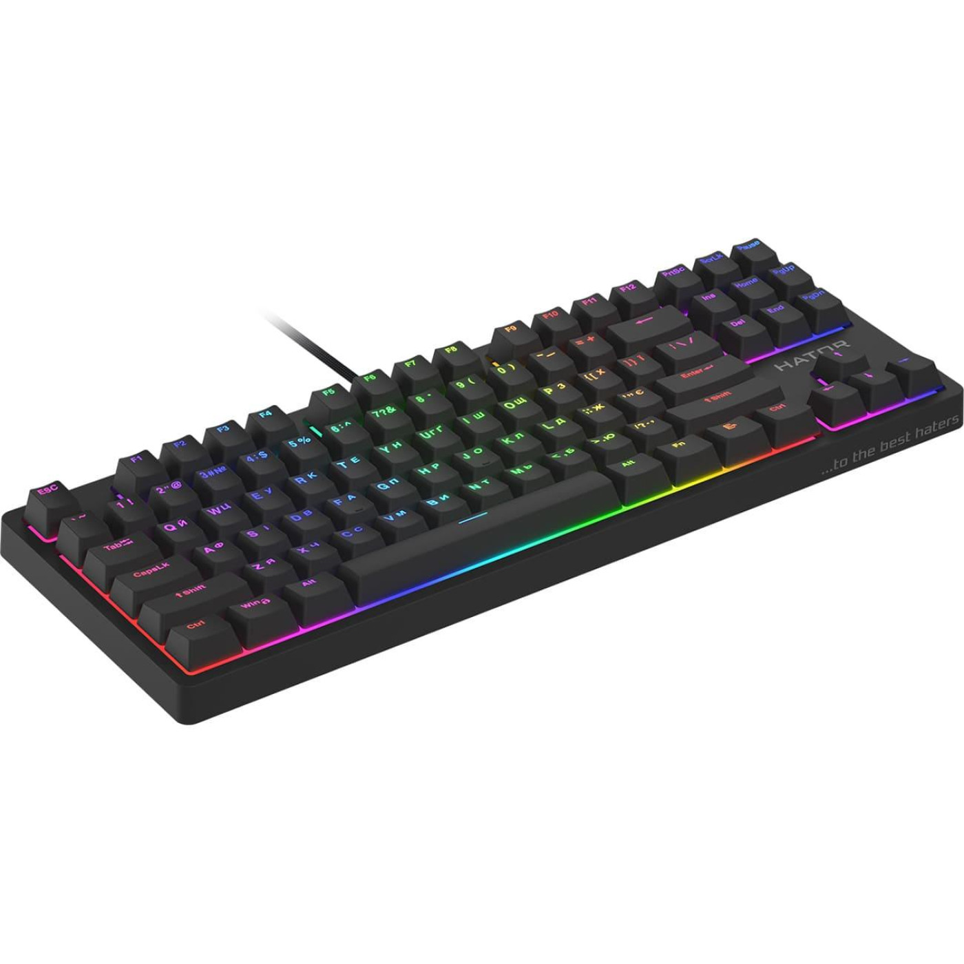 Клавіатура HATOR Rockfall 2 Mecha TKL orange RGB USB Black (HTK-520)