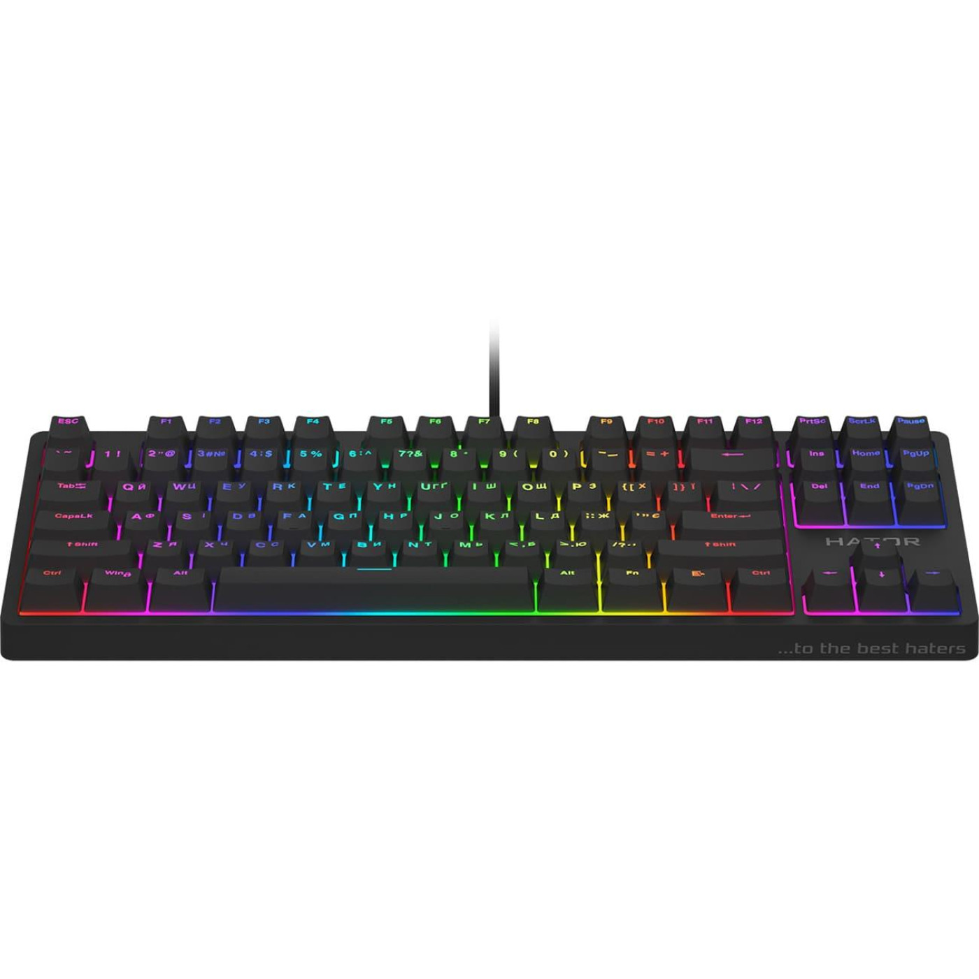 Клавіатура HATOR Rockfall 2 Mecha TKL orange RGB USB Black (HTK-520)