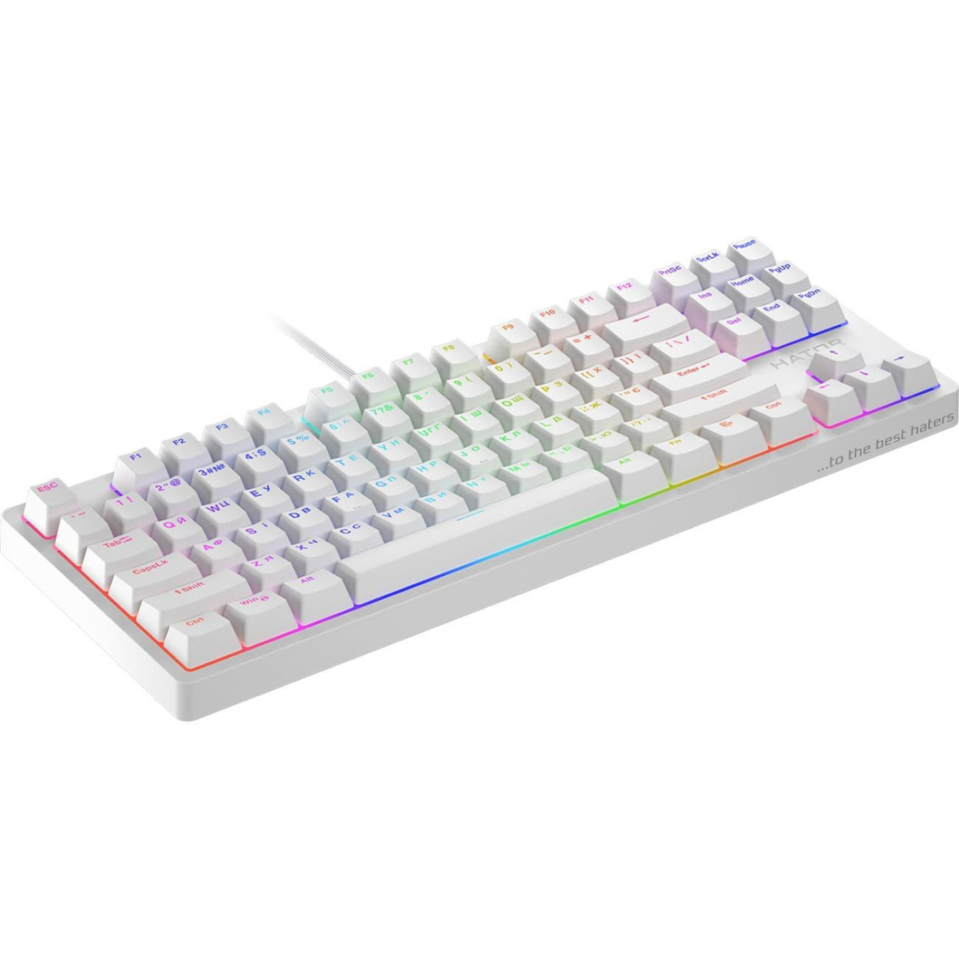 Клавіатура HATOR Rockfall 2 Mecha TKL orange RGB USB White (HTK-521)