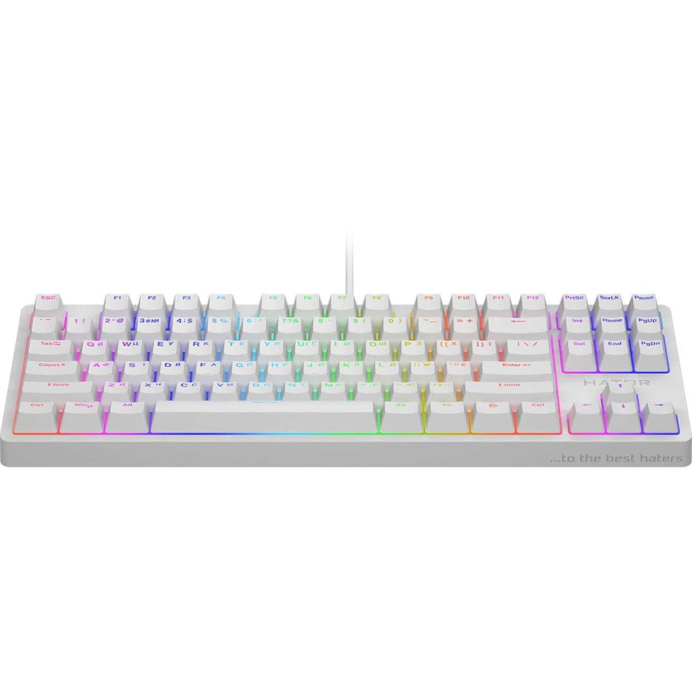 Клавіатура HATOR Rockfall 2 Mecha TKL orange RGB USB White (HTK-521)