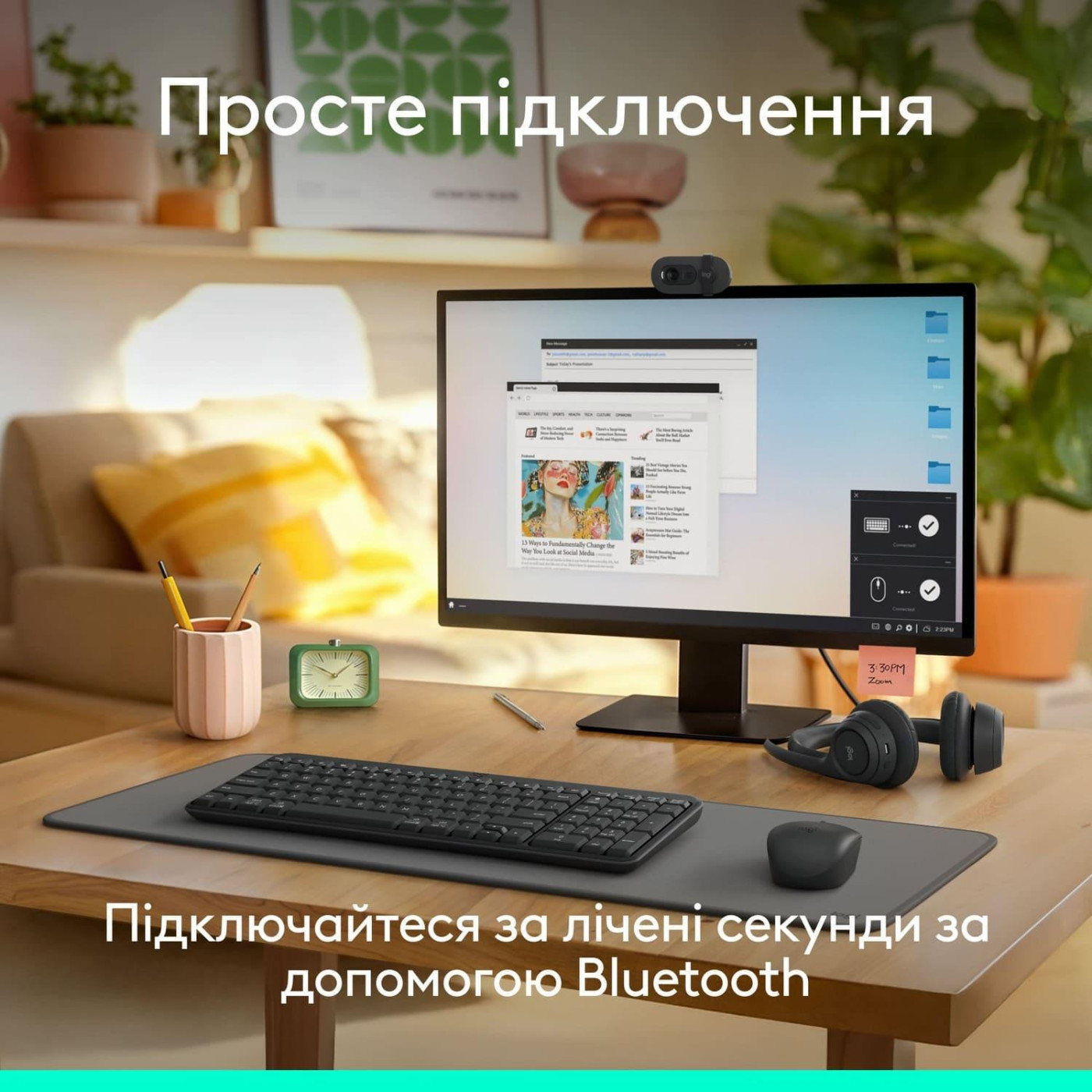 Клавіатура Logitech K250 Wireless UKR Graphite (L920-013822) U1