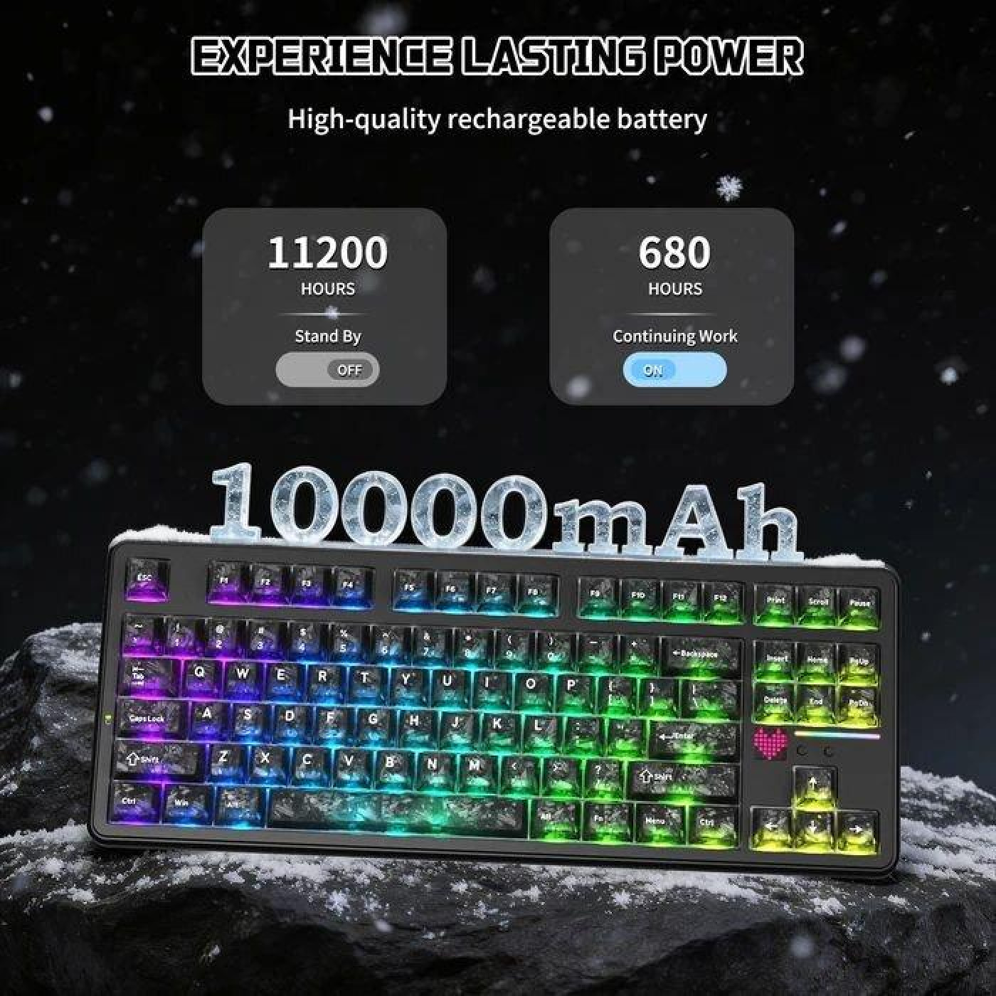 Клавіатура Attack Shark X87 Ultra RGB Meg Shark Switches Wireless (AS-6979033730243-FC) Forged Carbon (G-000004502)