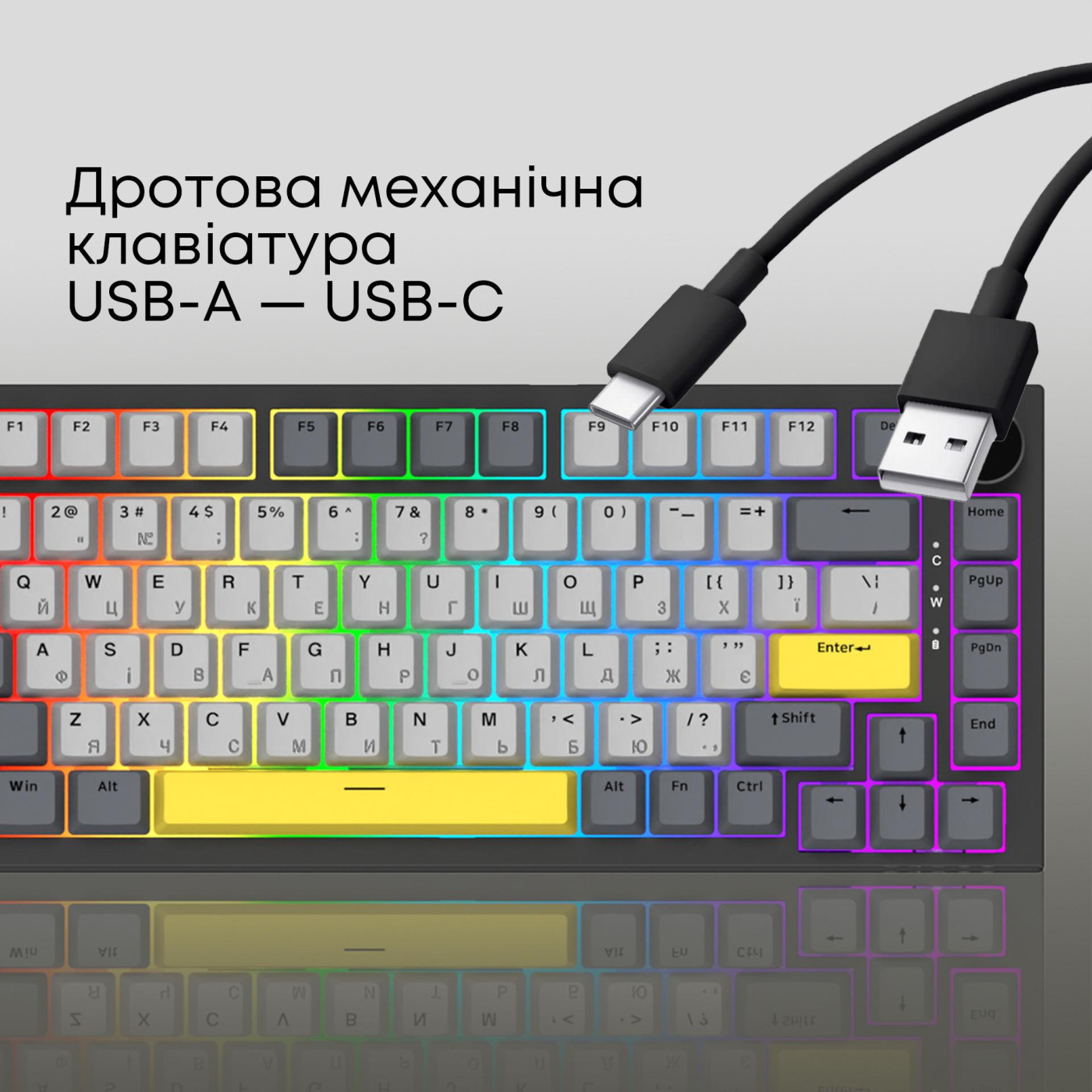 Клавиатура Ajazz AK820 Sea Salt Switch Black (AK820-SS-BGY)