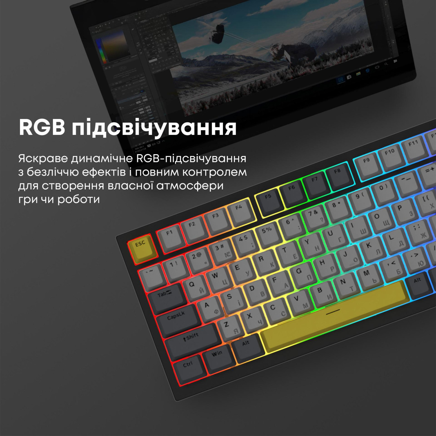 Клавиатура Ajazz AK820 Sea Salt Switch Black (AK820-SS-BGY)