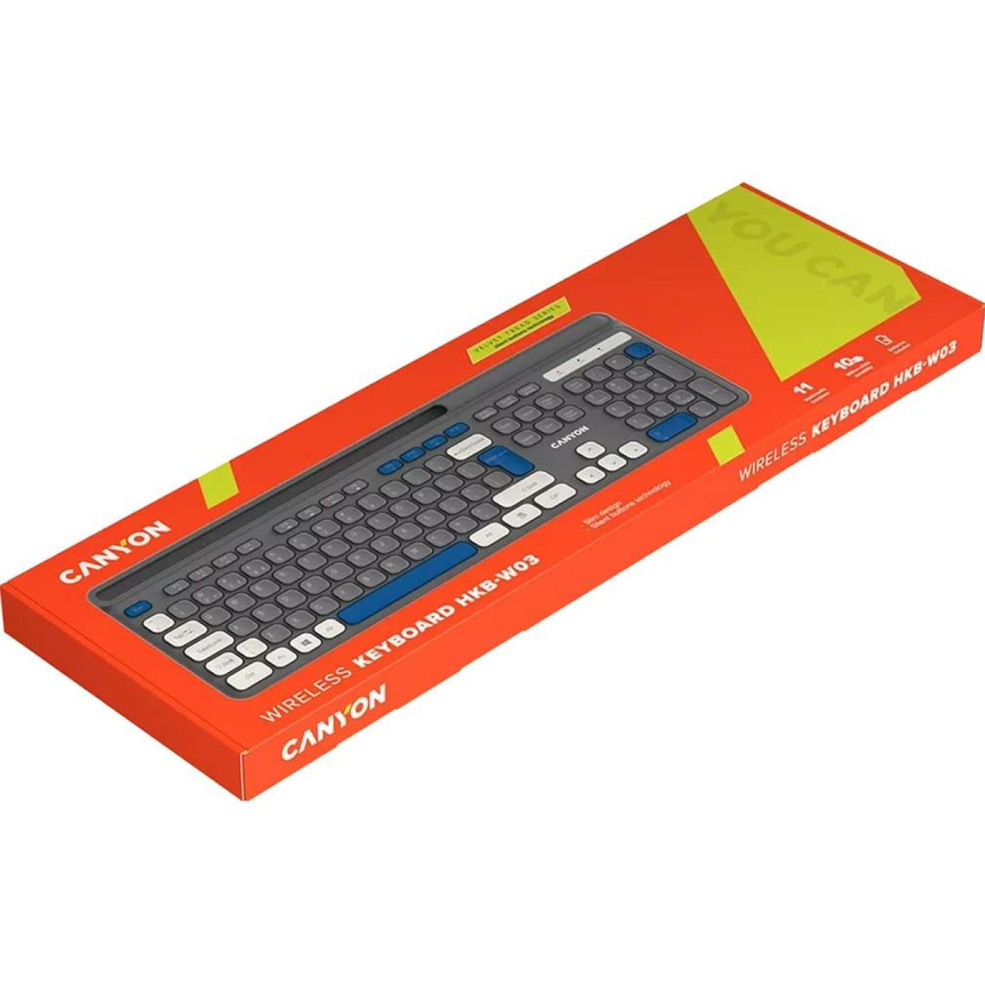 Клавіатура Canyon HKB-W03 EN AAA Wireless Grey (CNS-HKBW03DG)
