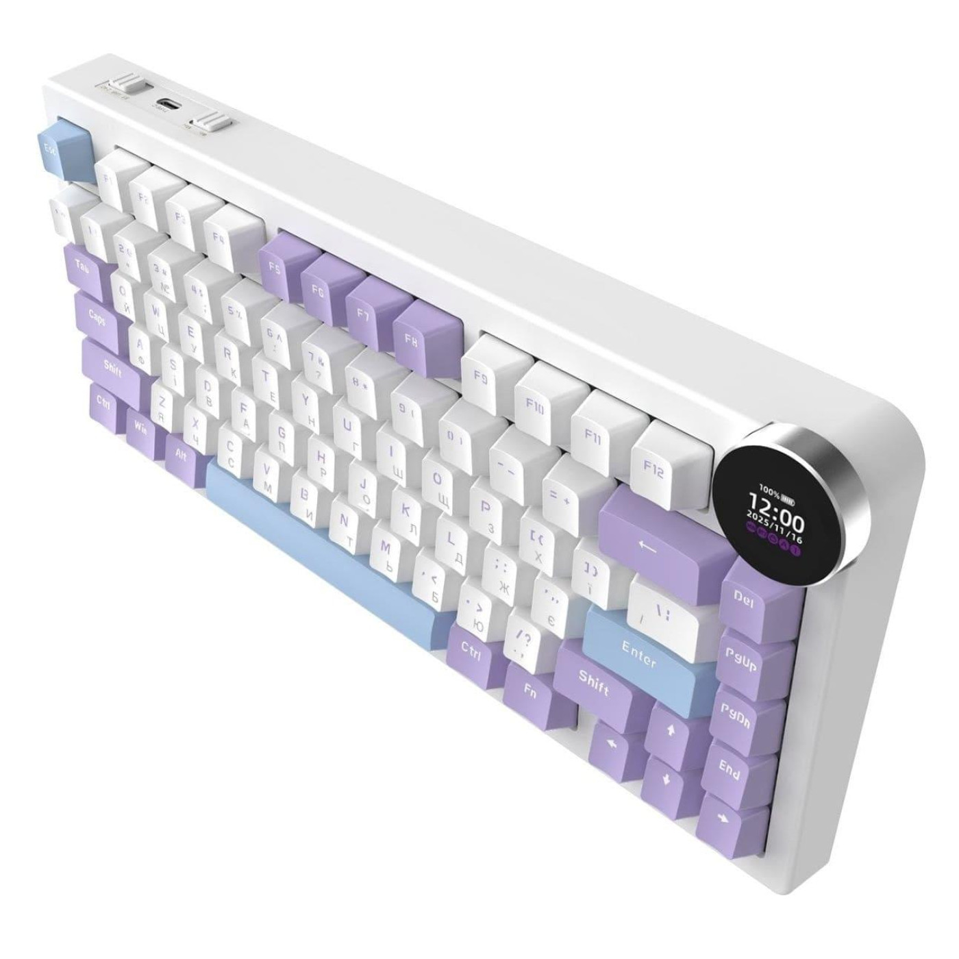 Клавіатура Ajazz AK820 V2 White Peach Switch (AK820-V2-WP-PWB)
