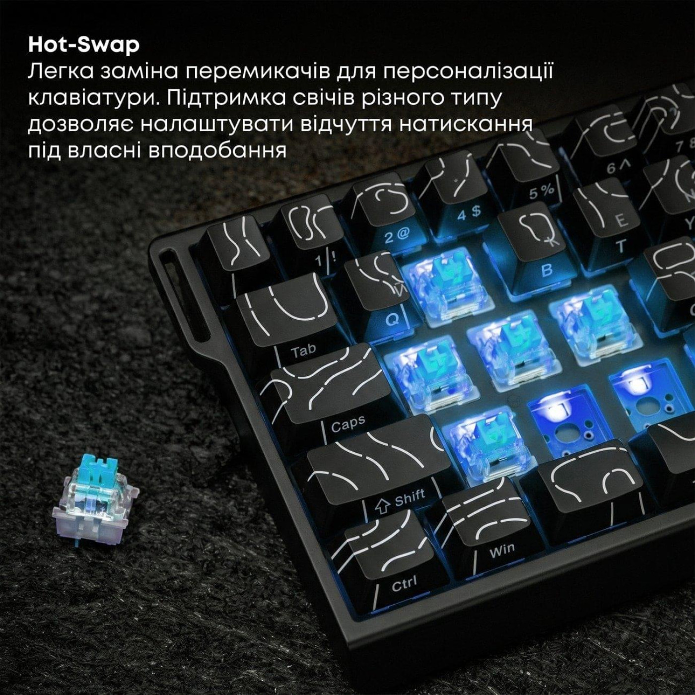 Клавіатура Ajazz AK680 V2 Ice Island Magnetic Switch (AK680-V2-I-S-B)