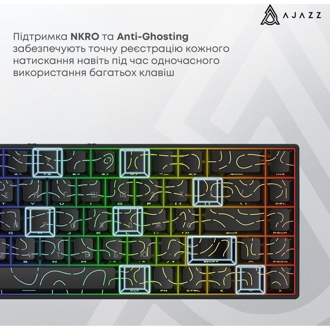 Клавіатура Ajazz AK680 V2 Ice Island Magnetic Switch (AK680-V2-I-S-B)
