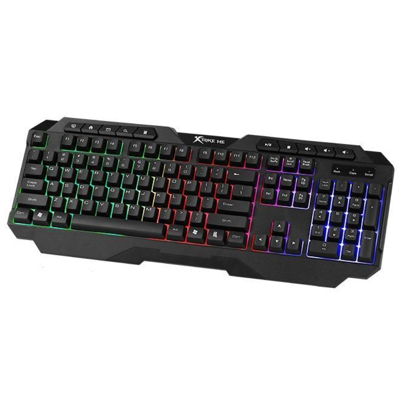Клавиатура Xtrike Me KB-306 UA 114 кл. райдужна LED пидсвитка, USB, чорна (KB-306UA)