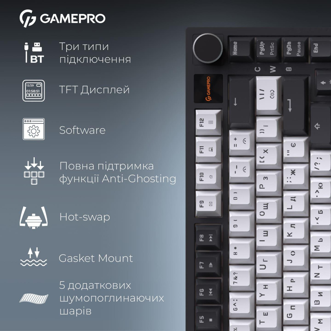 Клавиатура GamePro Asgard Valhalla Pro 75% Rainy switches (MK160W-D-Pro)