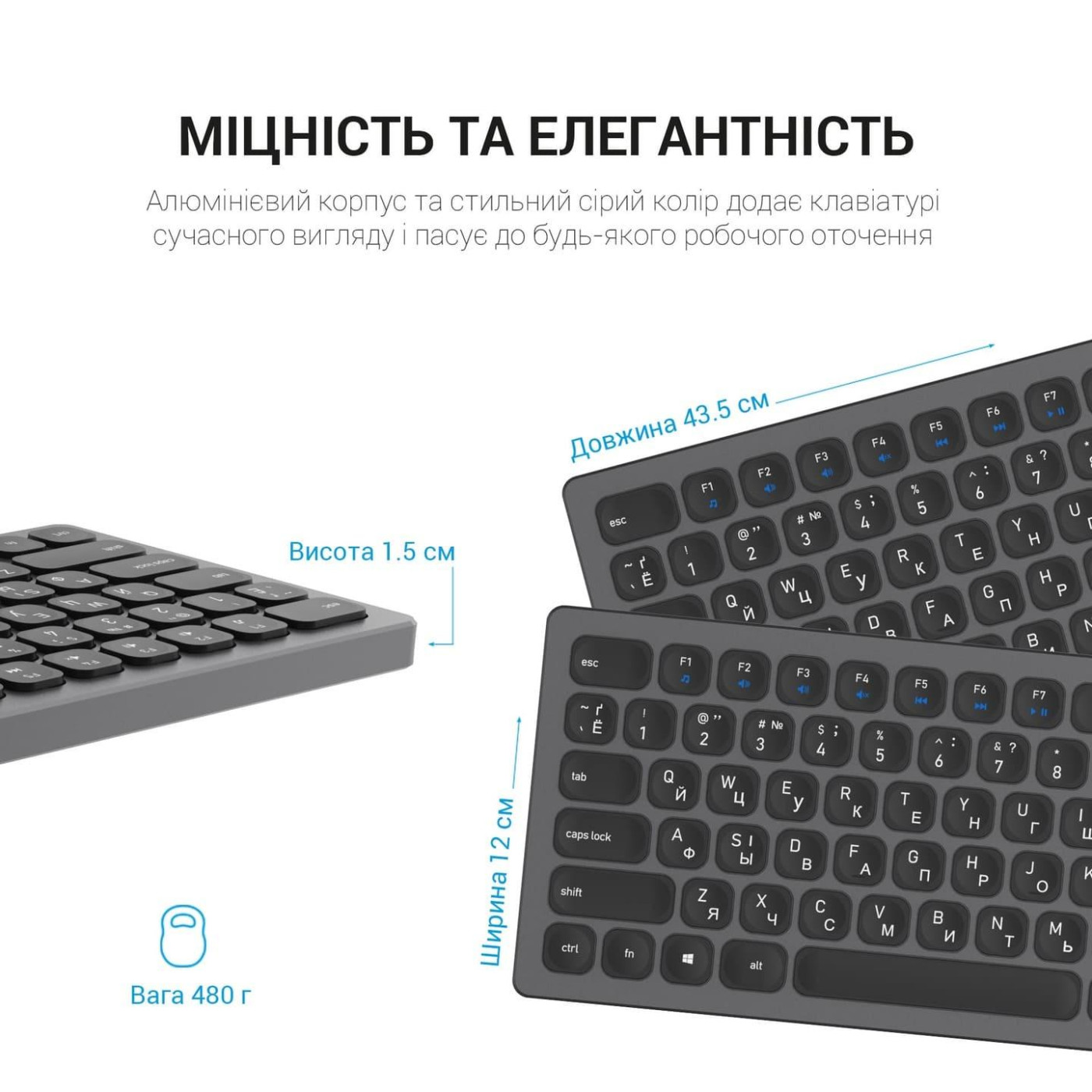 Клавиатура OfficePro SK1550 Wireless Black (SK1550B)