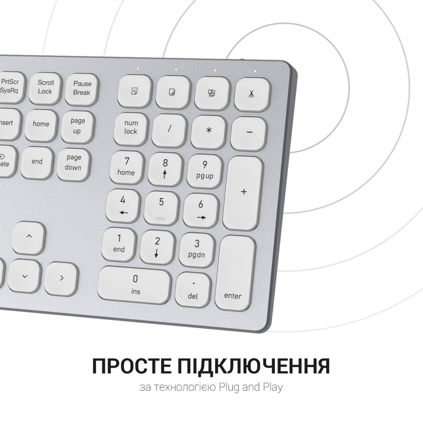 Клавиатура OfficePro SK1550W Wireless White (SK1550W)