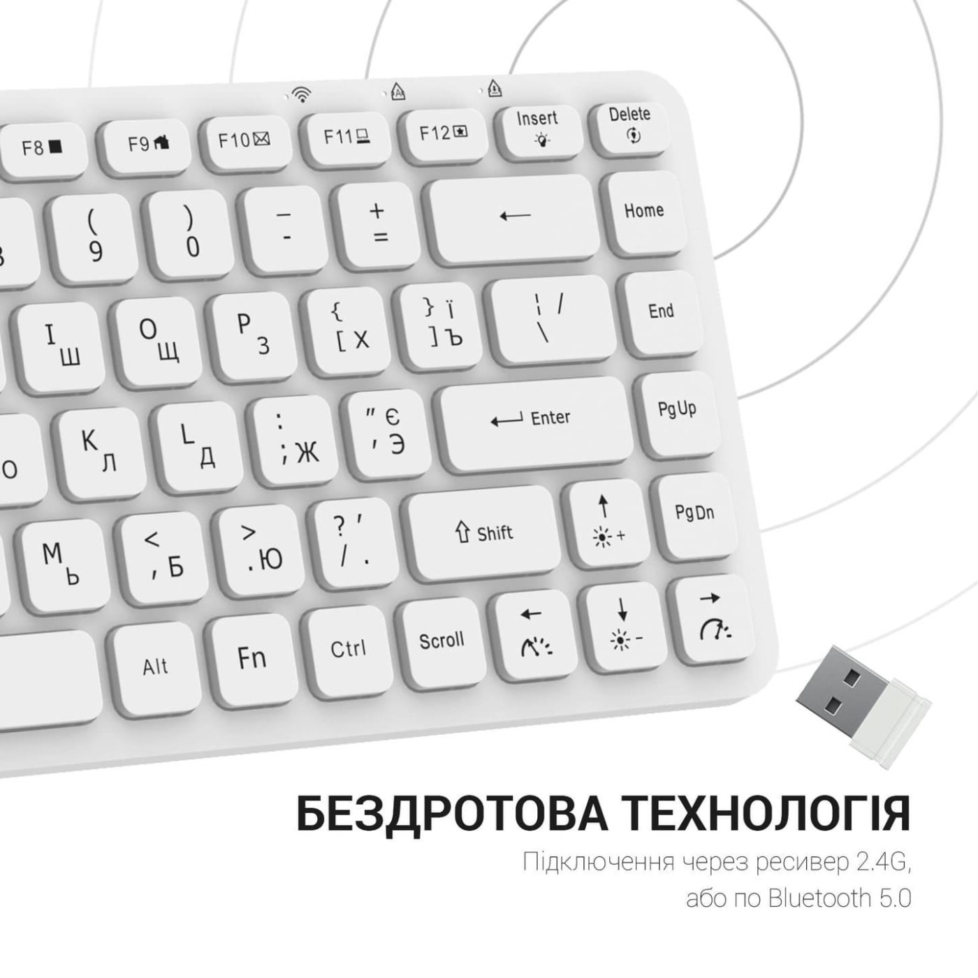 Клавиатура OfficePro SK790W Wireless White (SK790W)