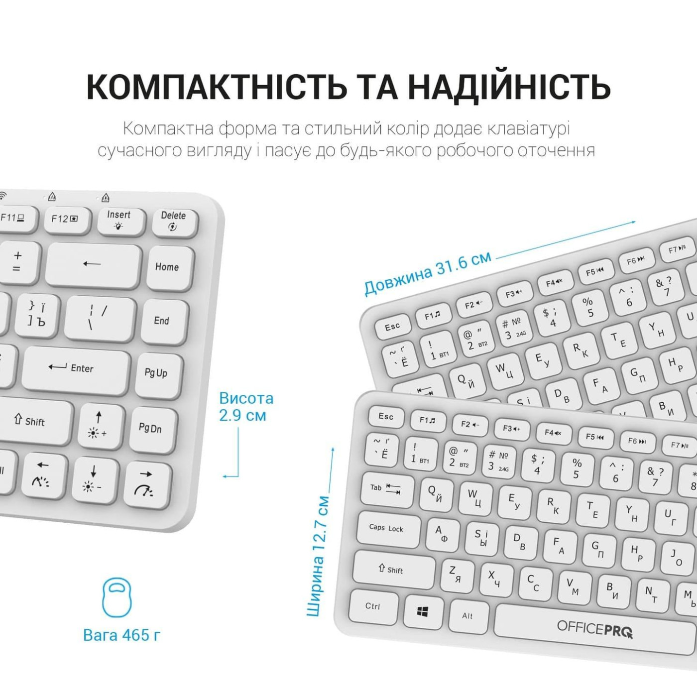 Клавиатура OfficePro SK790W Wireless White (SK790W)