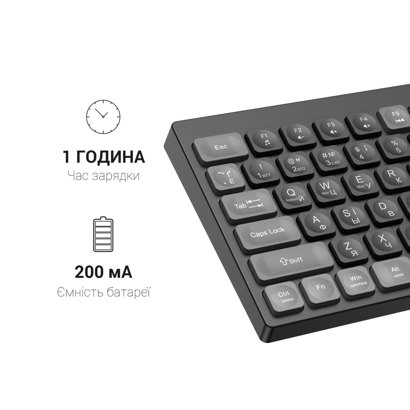 Клавіатура OfficePro SK985B Wireless Black (SK985B)
