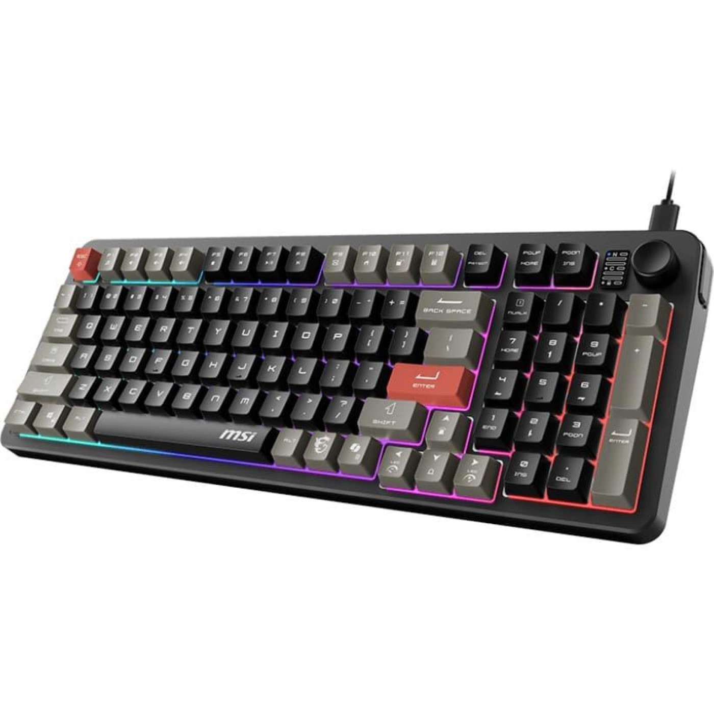 Клавіатура MSI FORGE GK110 UA 98key USB-A EN/UKR/RU LED Black (S11-04UA226-HH9) U1