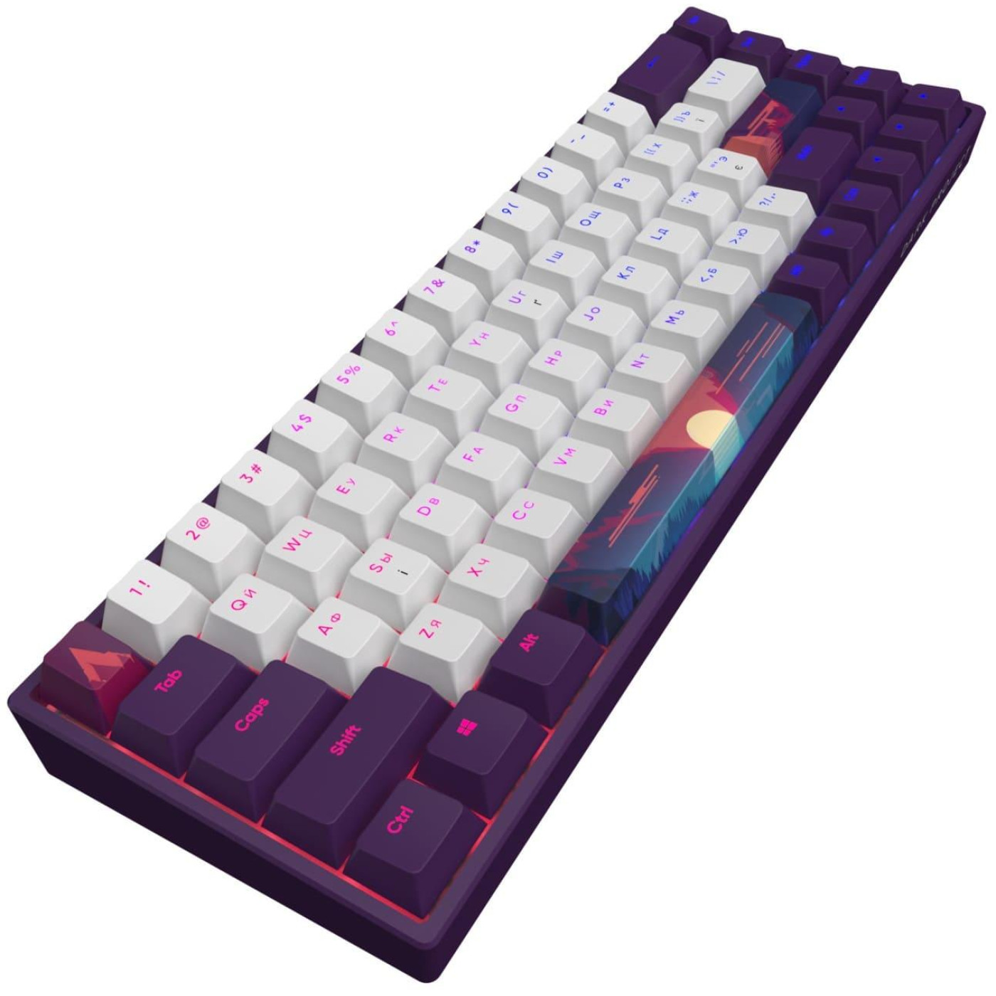 Клавиатура Dark Project 68 Sunrise PBT RGB Mech G3MS Sapphire Violet/White (DPP68_GSH_SUNR_ANSI_UA)