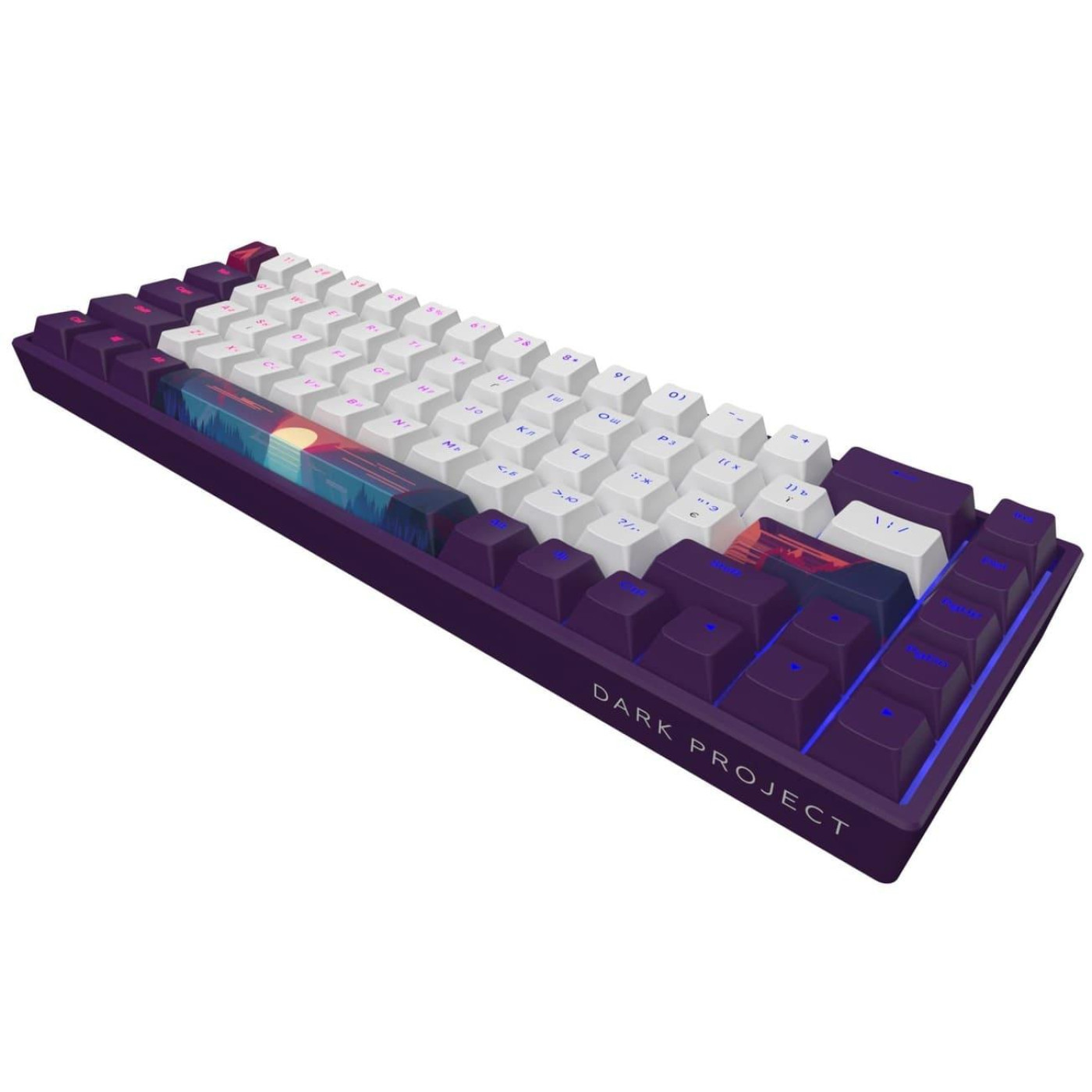 Клавиатура Dark Project 68 Sunrise PBT RGB Mech G3MS Sapphire Violet/White (DPP68_GSH_SUNR_ANSI_UA)
