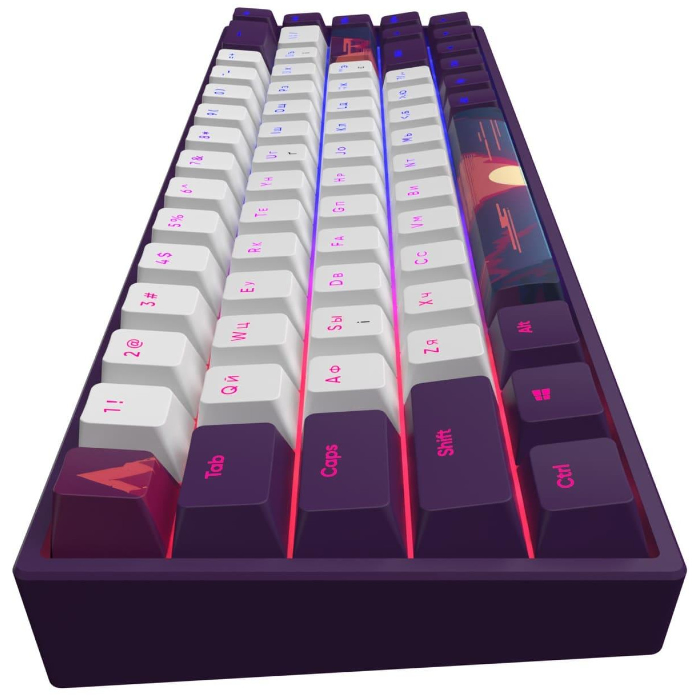 Клавиатура Dark Project 68 Sunrise PBT RGB Mech G3MS Sapphire Violet/White (DPP68_GSH_SUNR_ANSI_UA)