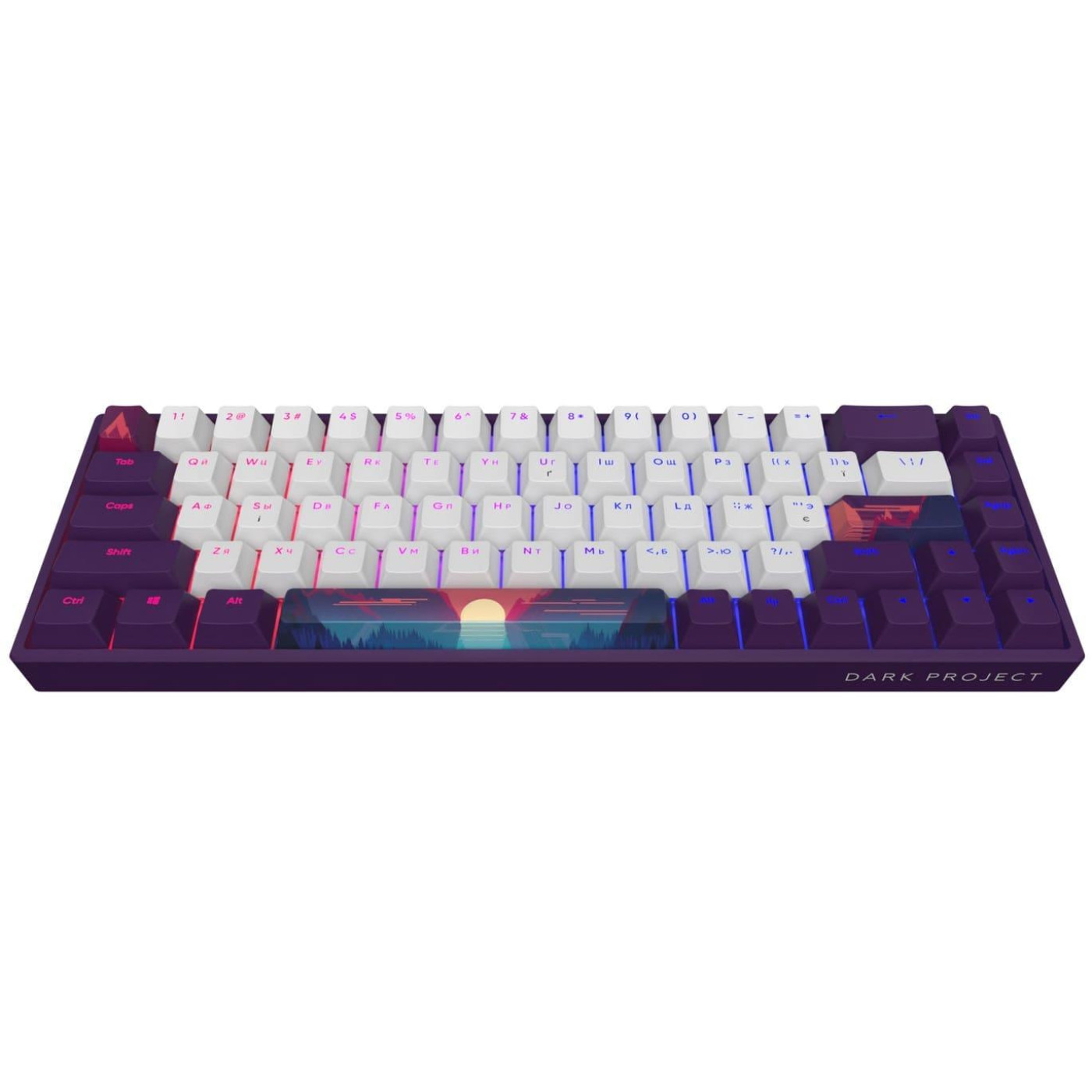 Клавиатура Dark Project 68 Sunrise PBT RGB Mech G3MS Sapphire Violet/White (DPP68_GSH_SUNR_ANSI_UA)