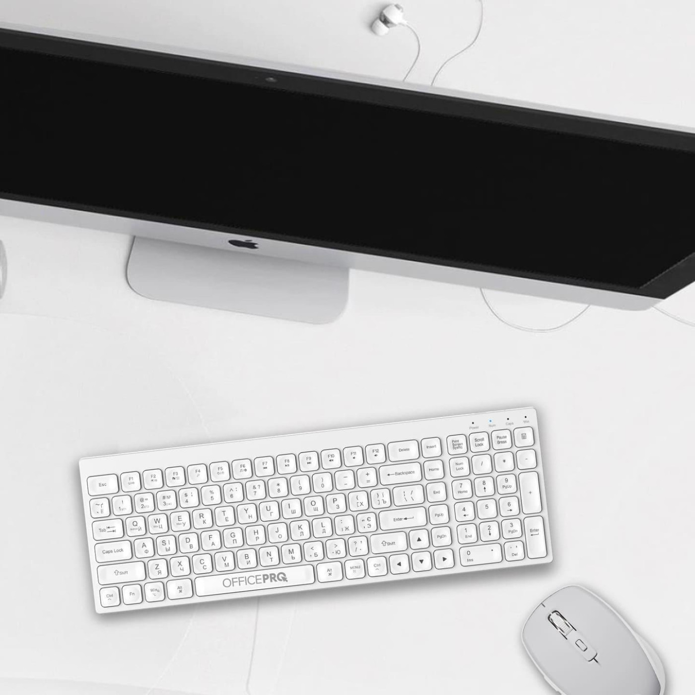 Клавиатура OfficePro SK985W Wireless White (SK985W)