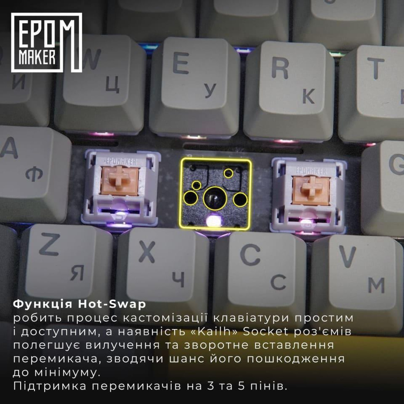 Клавиатура Epomaker TH80 PRO V2 Wisteria Tactile White (TH80-PROV2-W-WT)