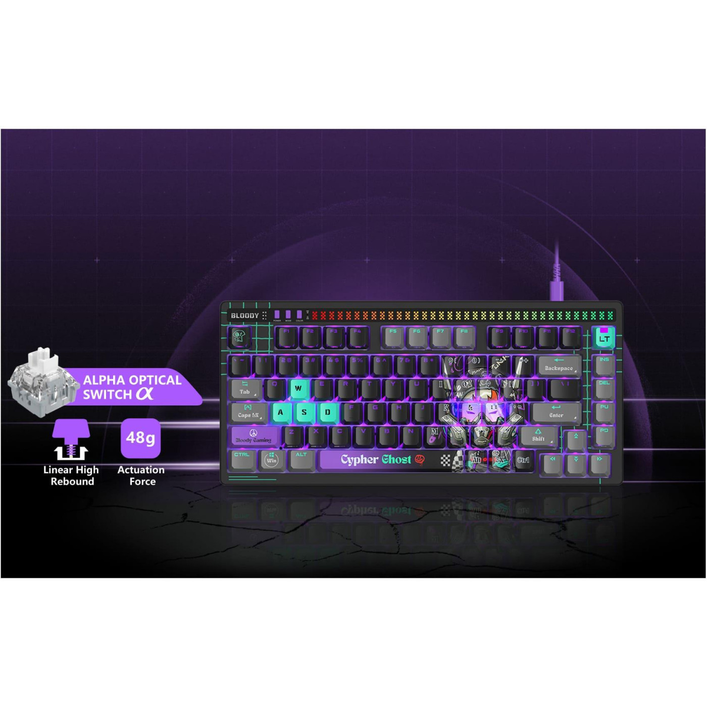 Клавиатура Bloody AT75 (Cypher Ghost) (AT75 (Cypher Ghost))