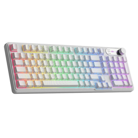 Клавіатура MageGee GK960 RGB Wireless (6971969729056) White Topographic (G-000004399)