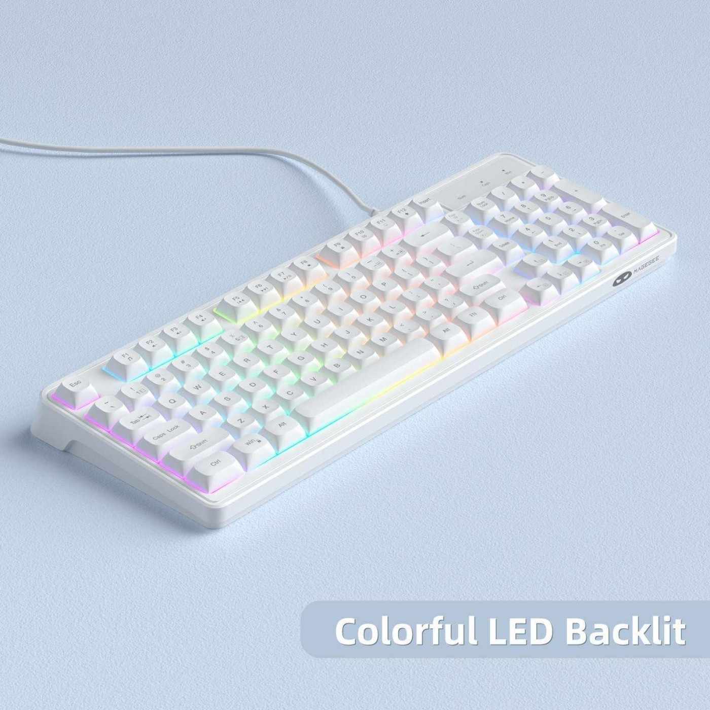 Клавіатура MageGee GK980 (6971969727090-UA) White (G-000004390)