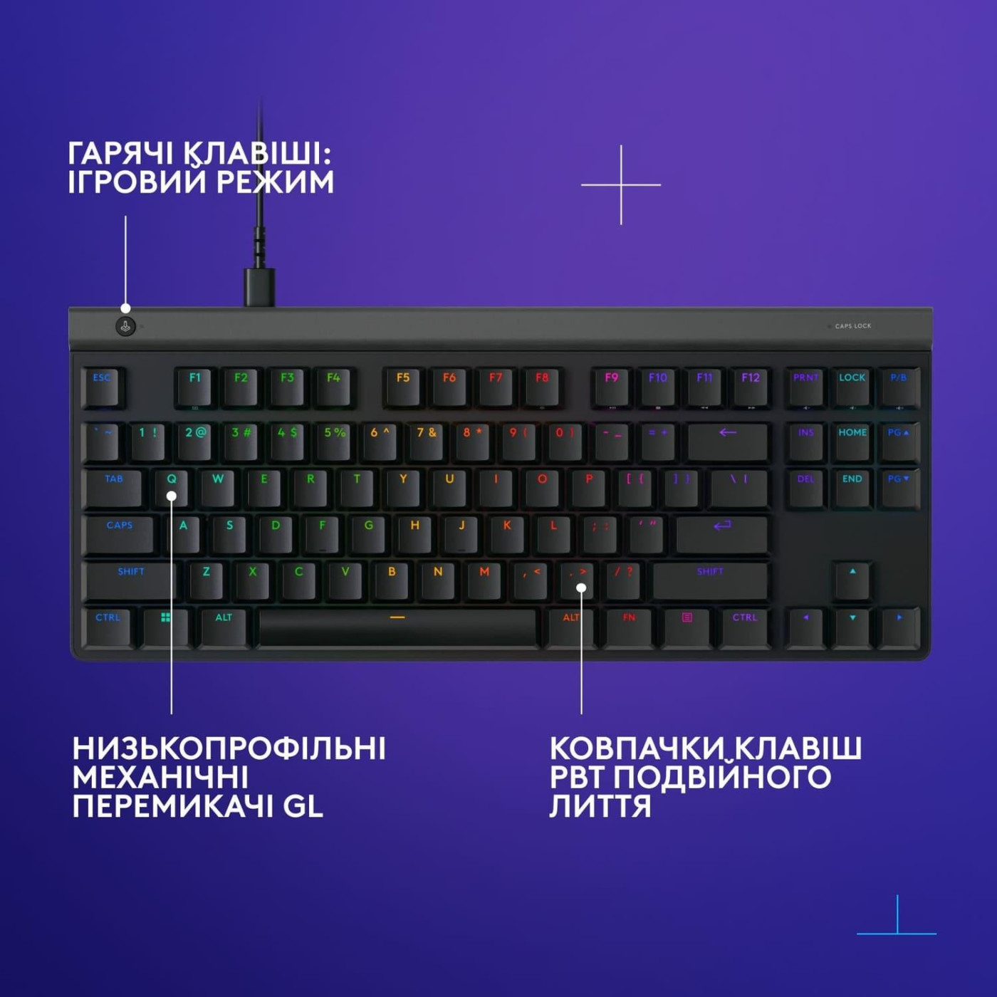 Клавиатура Logitech G515 TKL Wired Tactile Black (920-014133)
