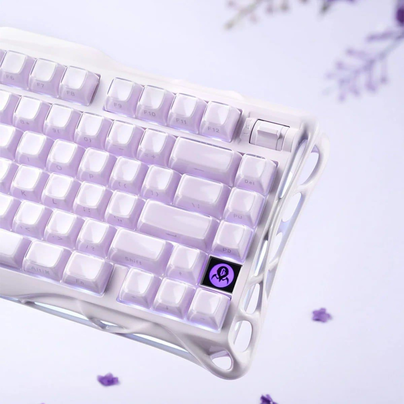 Клавиатура GravaStar Mercury K1 80keys Kailh Cheery Pink EN/UKR BT/WL/USB Lavender Purple (GSK1_PL)