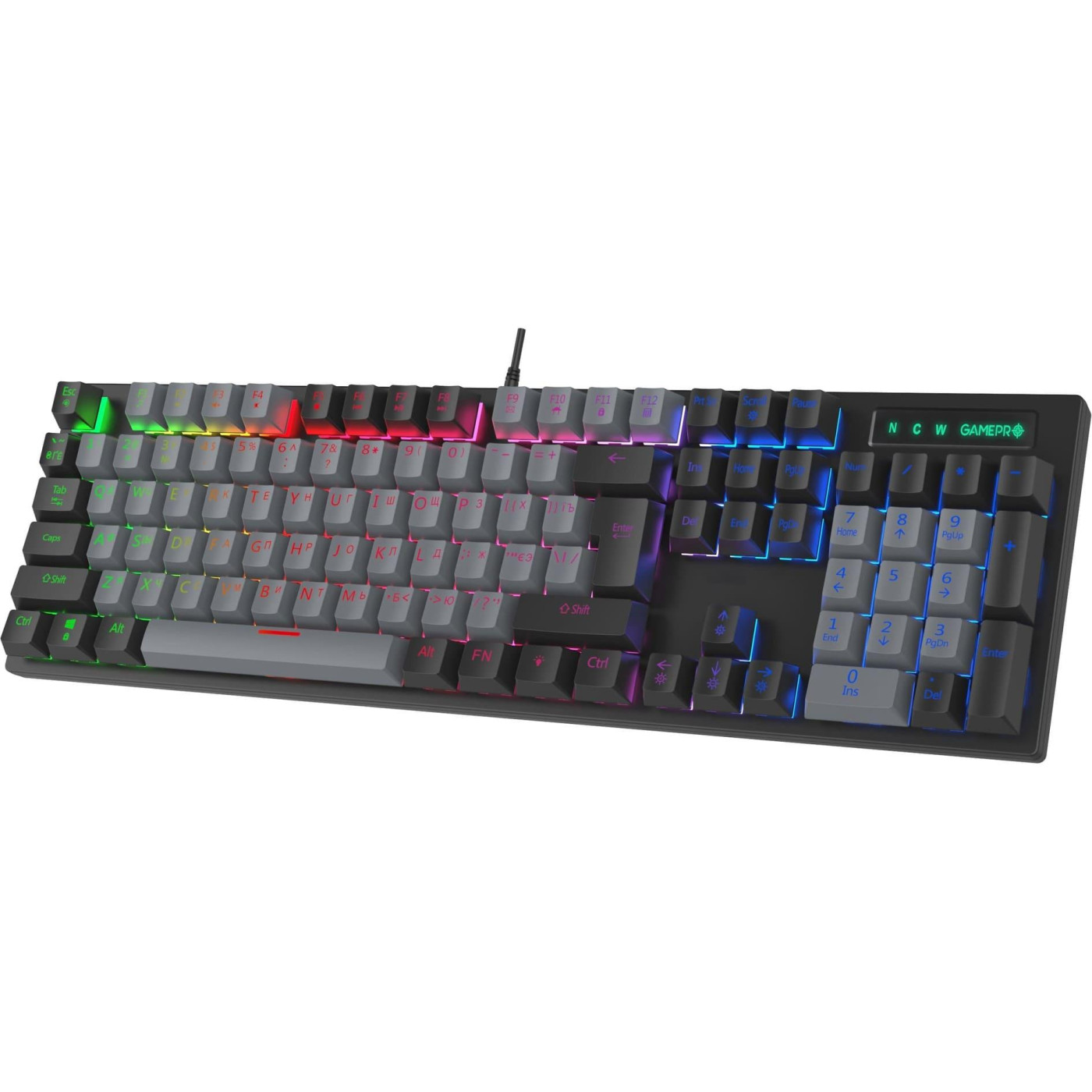 Клавиатура GamePro MK105B Blue Switch RGB USB Black (MK105B)