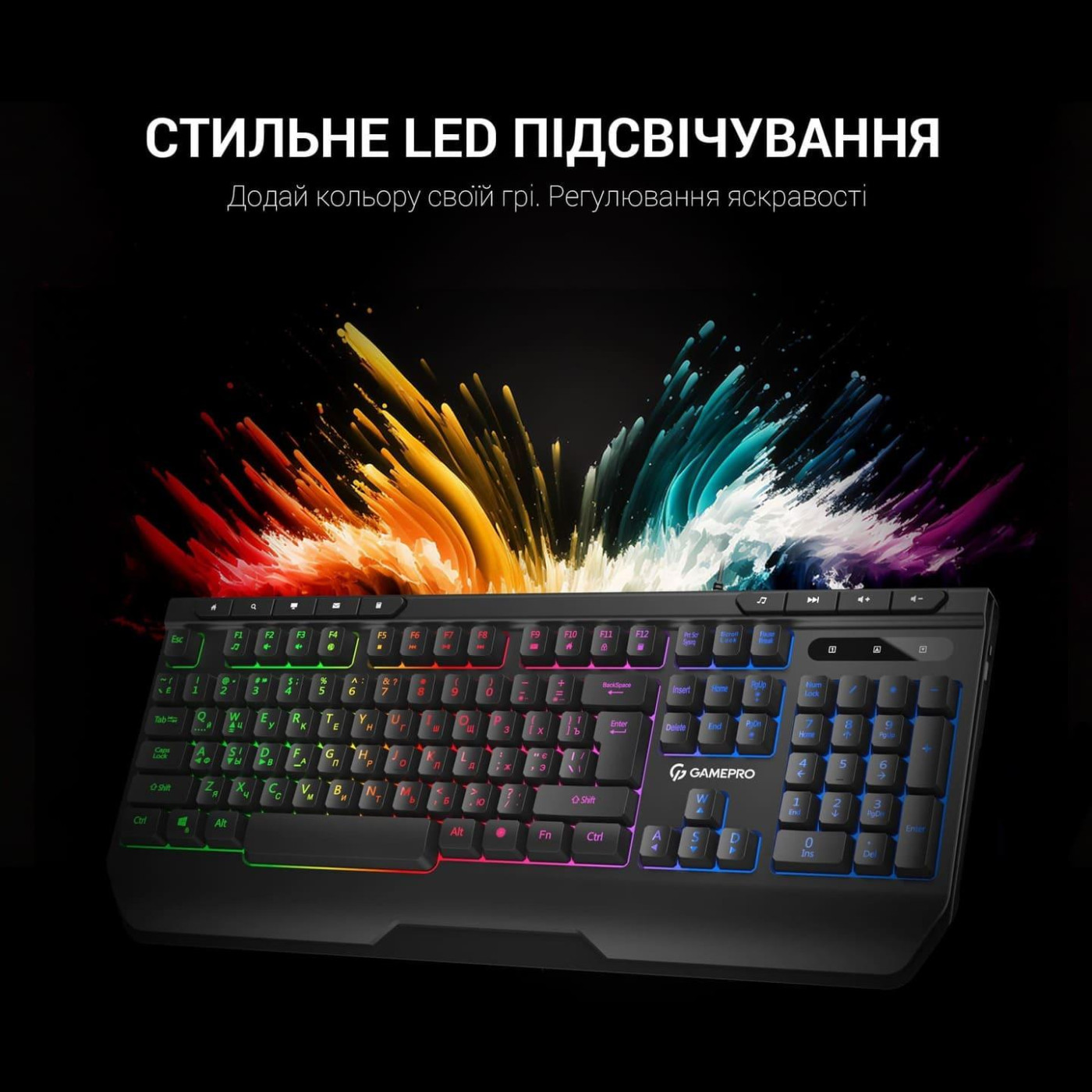 Клавиатура GamePro GK550 RGB USB Black (GK550)