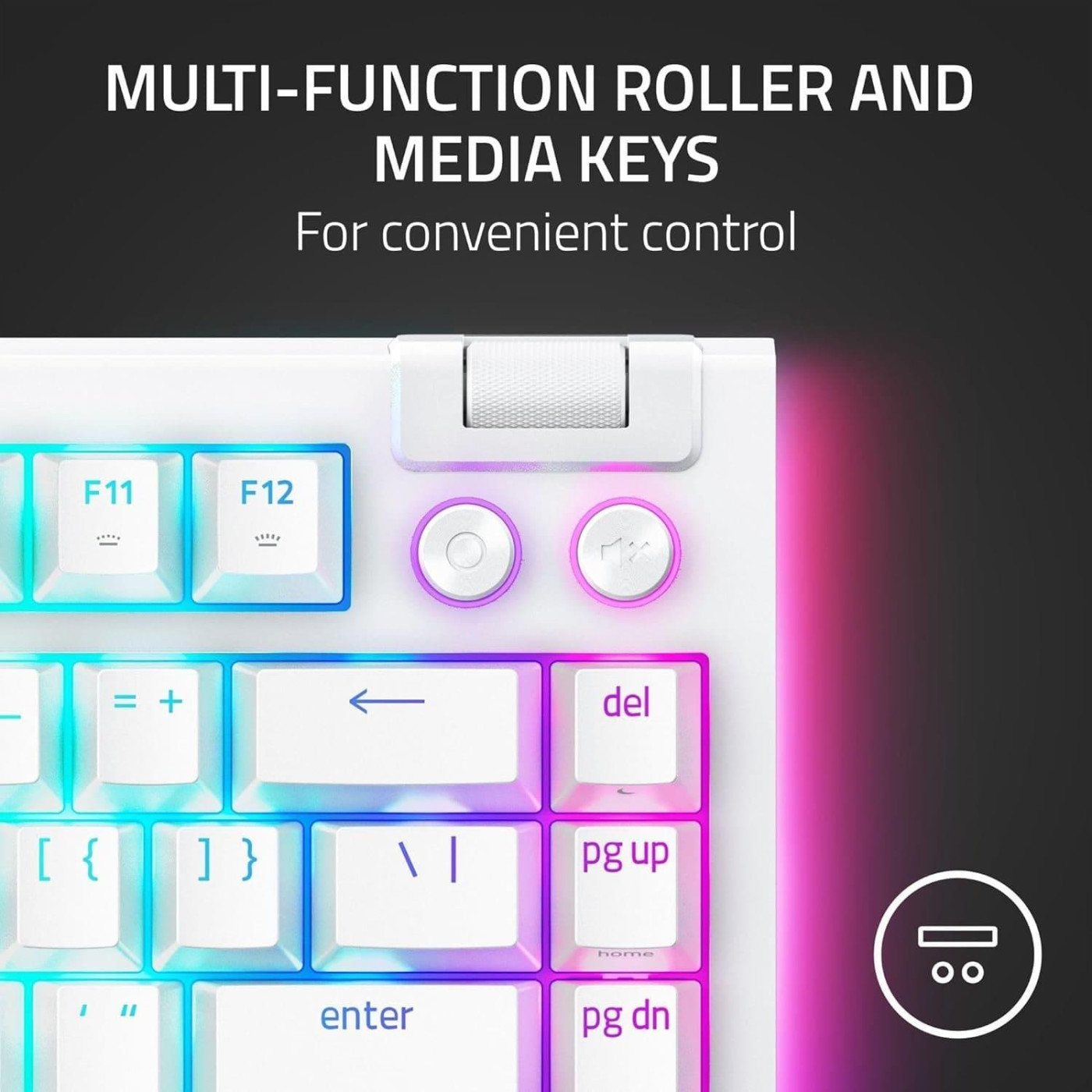 Клавіатура Razer BlackWidow V4 75% Mechanical Orange Switch USB White (RZ03-05001700-R3M1)