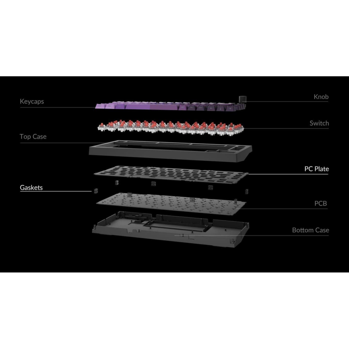 Клавиатура Lemokey X4 Keychron Brown EN/UKR Red LED Black (X4-A3-UA)