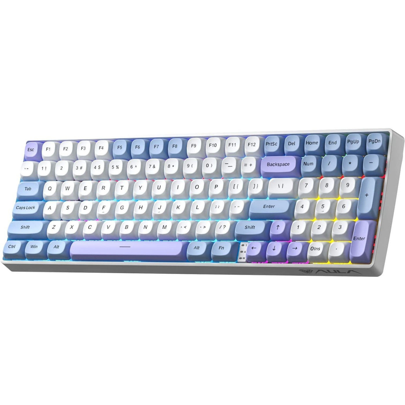 Клавіатура Aula S100pro Red Switch Wireless 2.4G/BT EN/UA White Blue (6948391205762)