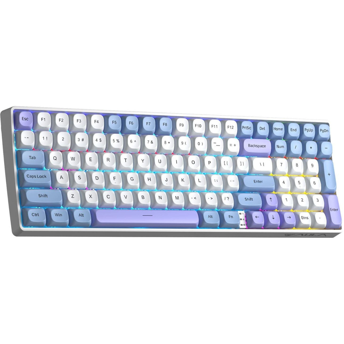 Клавіатура Aula S100pro Red Switch Wireless 2.4G/BT EN/UA White Blue (6948391205762)