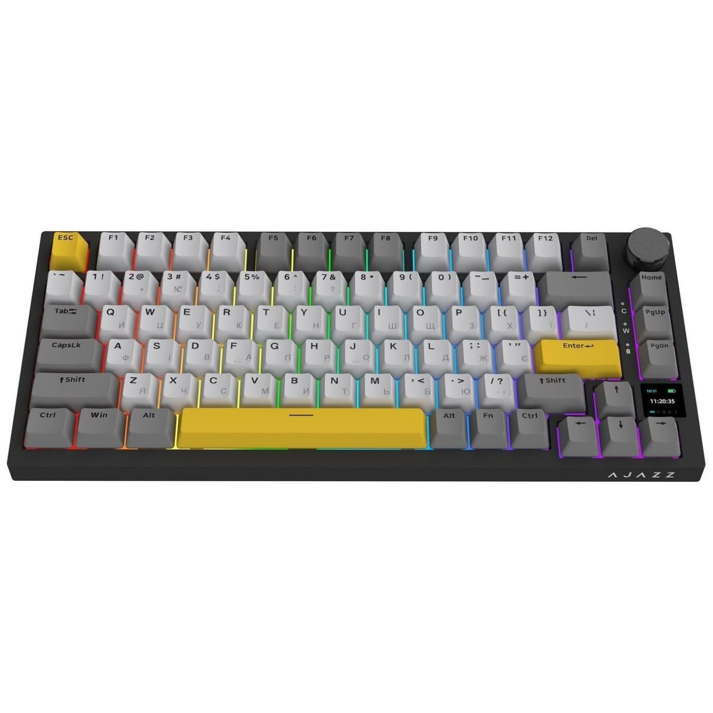 Клавіатура Ajazz AK820 PRO 75% Exploded Gift Switch Black RGB (AK820PRO-G-BGY)