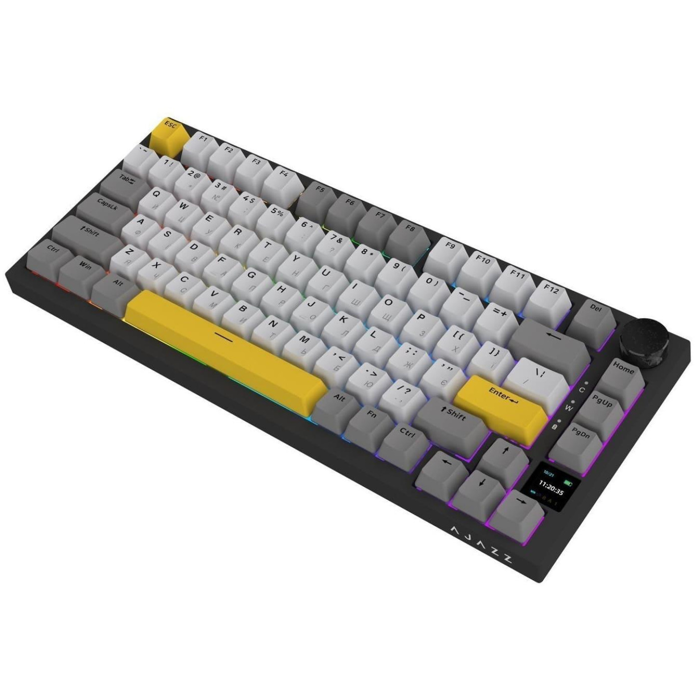 Клавіатура Ajazz AK820 PRO 75% Exploded Gift Switch Black RGB (AK820PRO-G-BGY)