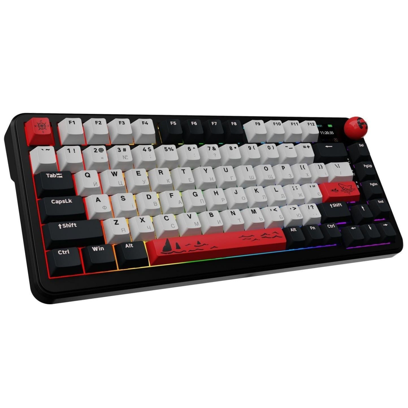 Клавіатура Ajazz AK820 MAX 75% Exploded Avocado Switch Black RGB (AK820MAX-AS-BG)