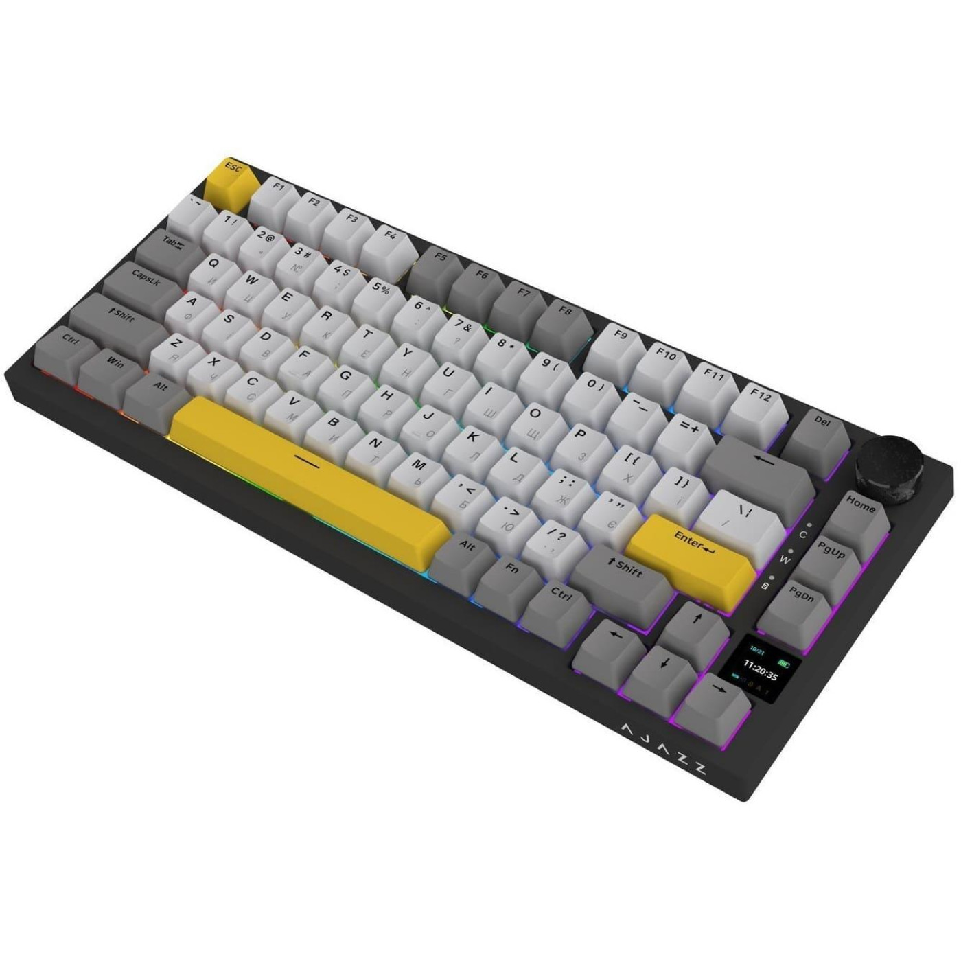 Клавіатура Ajazz AK820 PRO 75% Exploded Flying Fish Switch Black RGB (AK820PRO-FF-BGY)