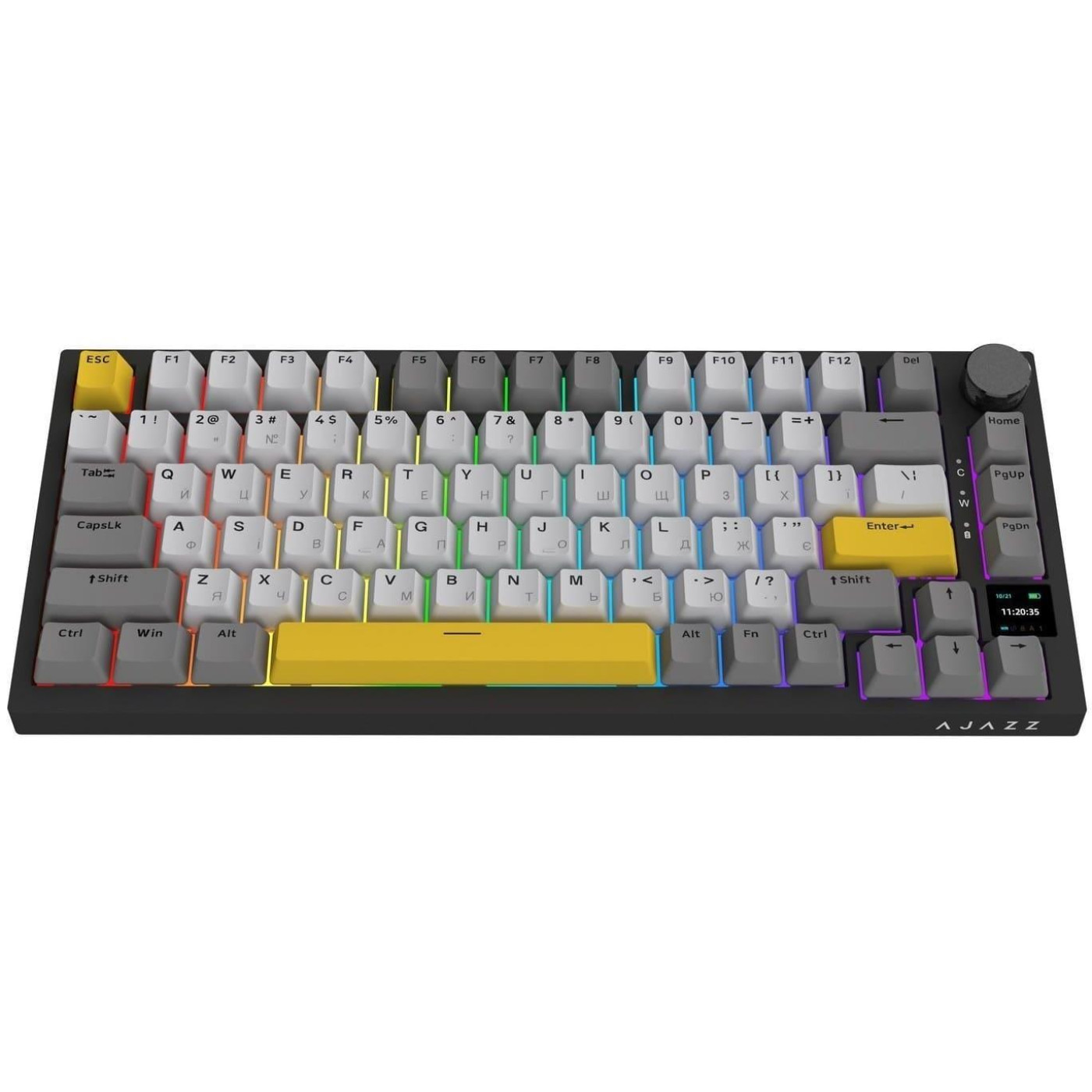 Клавіатура Ajazz AK820 PRO 75% Exploded Flying Fish Switch Black RGB (AK820PRO-FF-BGY)