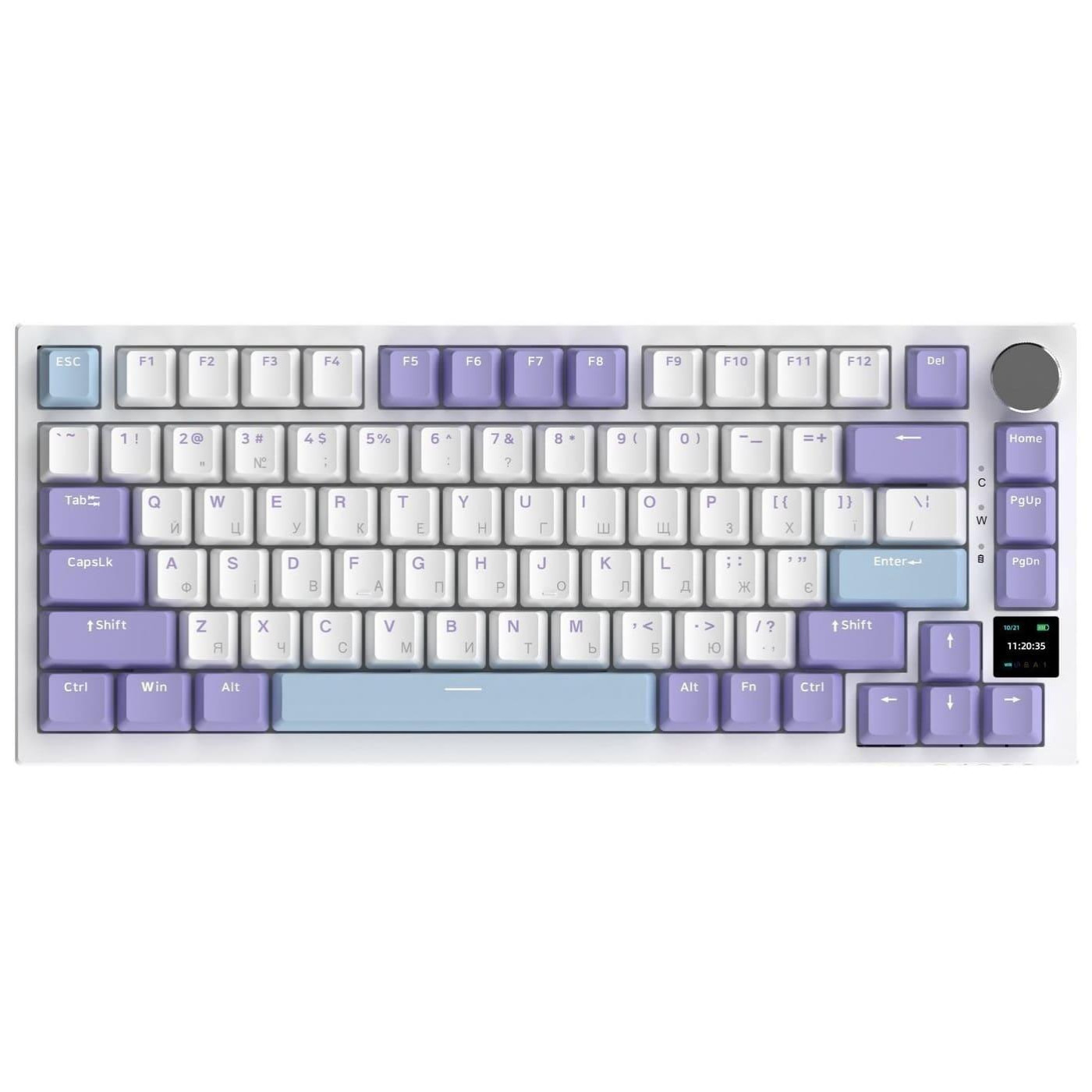 Клавіатура Ajazz AK820 PRO 75% Exploded Flying Fish Switch White RGB (AK820PRO-FF-PWB)